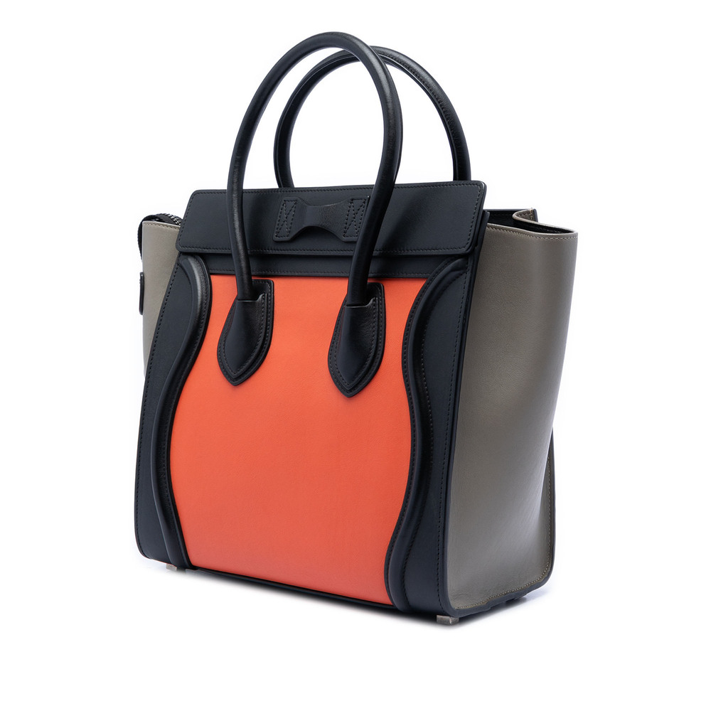 Pre-Loved Celine Micro Tricolor Leather Luggage Tote - Picture 2 of 7